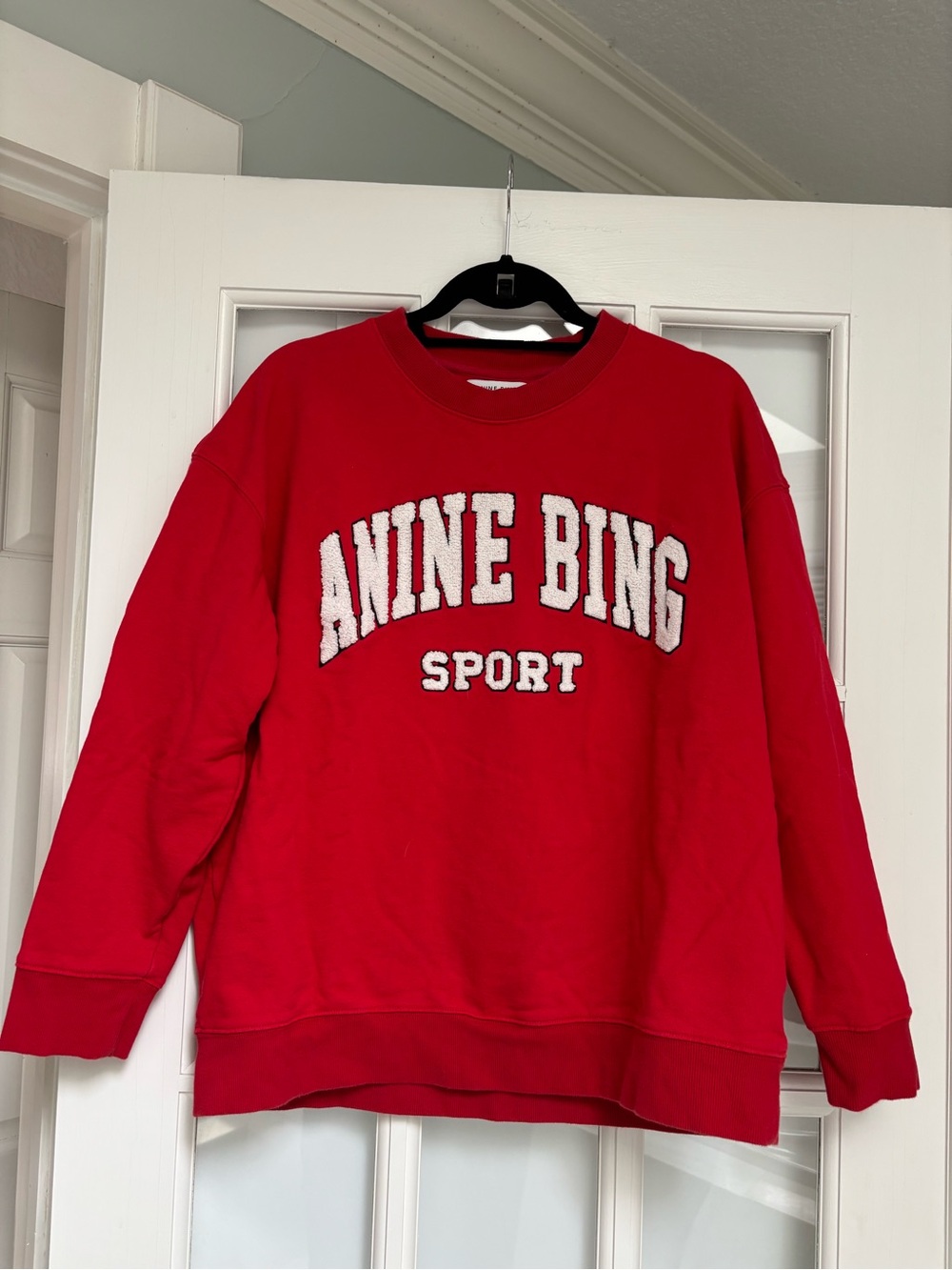 Anine Bing Red Crewneck Sport Sweatshirt
